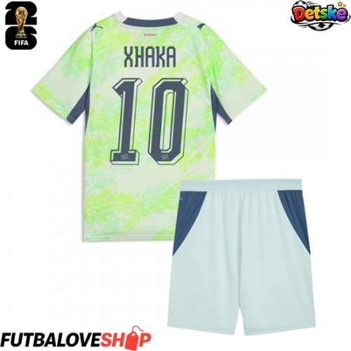 Dres Švajčiarsko Granit Xhaka #10 Preč pre deti MS 2026 Krátky Rukáv (+ trenírky)